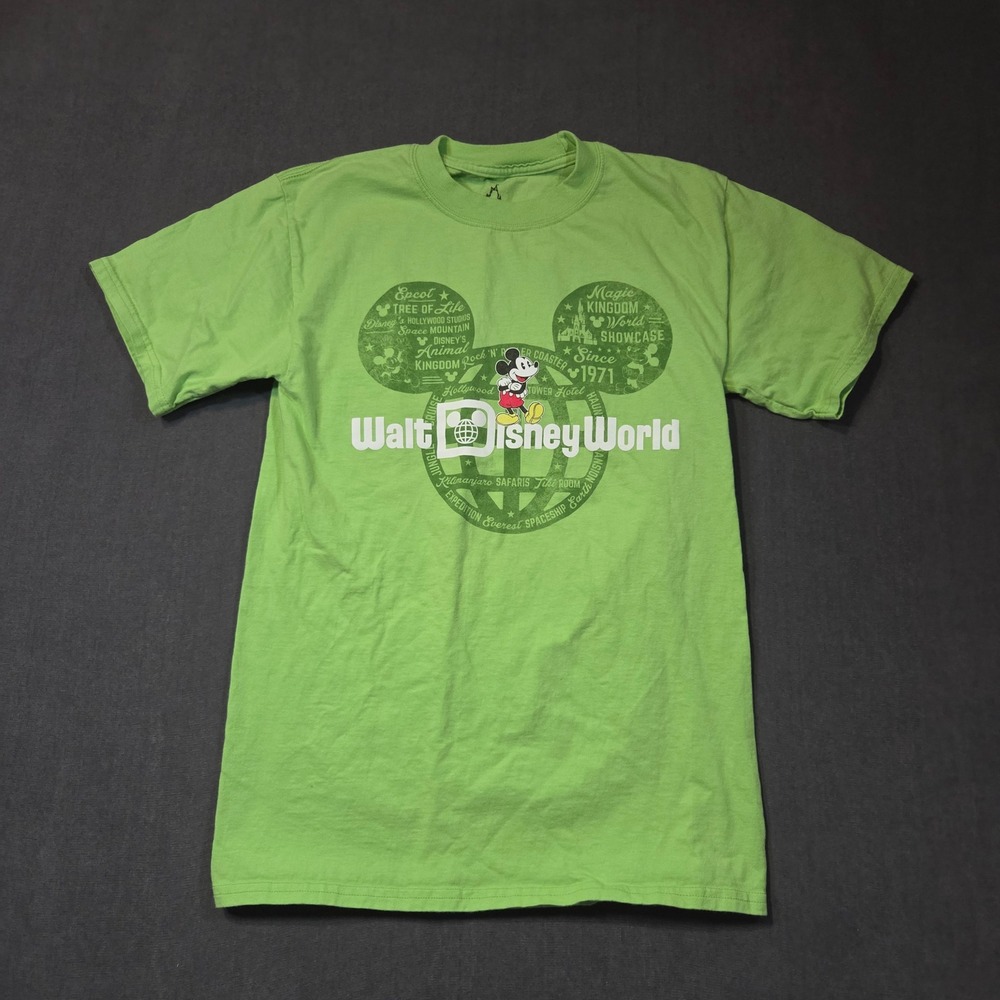Disney T-Shirt Adult Small Green Walt Disney World Mickey Mouse Parks Graphic